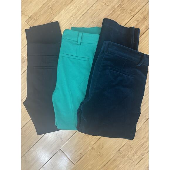 LOFT Petite Pants Bundle Of 3 -Velvet, Black & Green Office Capsule Core Sz 2P - Picture 1 of 6
